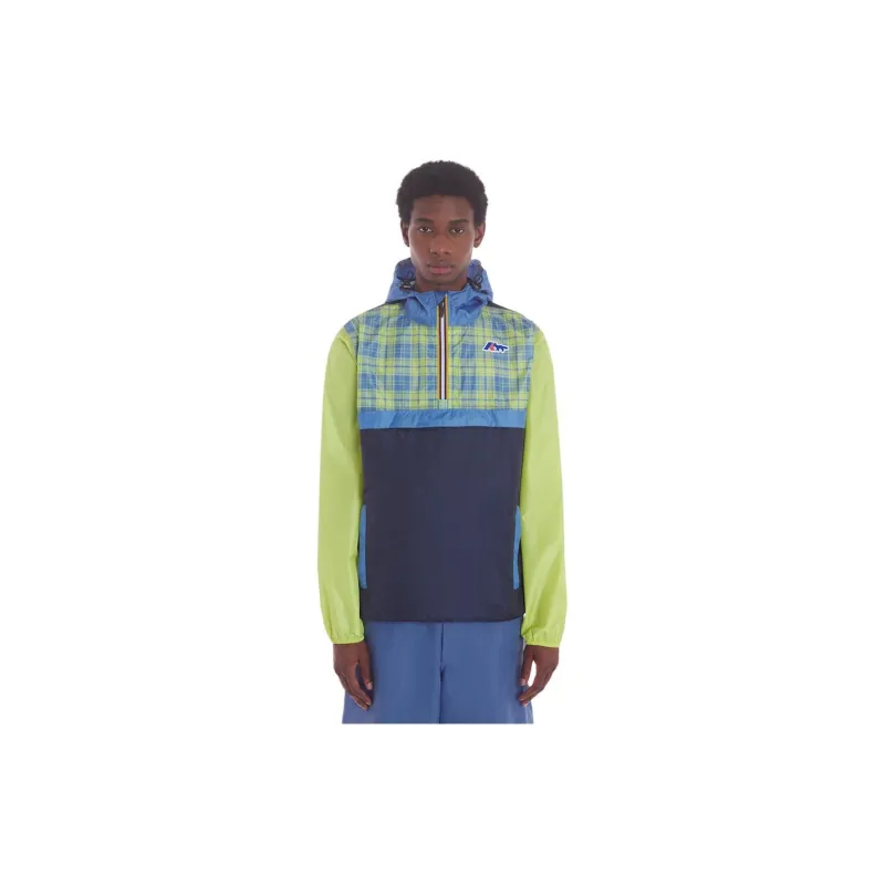 Maison Kitsune Checked Half Zip Hooded Jacket-3