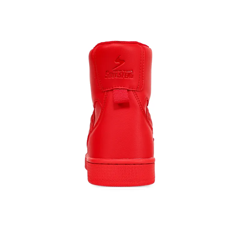 SOULSFENG Slip Resistant Water Resistant And Wear Resistant High Top Skateboard Shoes Men's Red-4