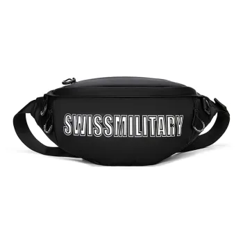 SWISS MILITARY PU Shoulder Bag Fanny Pack Crossbody Bag Regular Unisex White/Orange