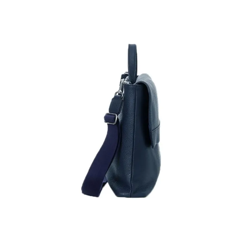 SAMSONITE Cow Leather Briefcases Handbags Unisex Marine Blue-3
