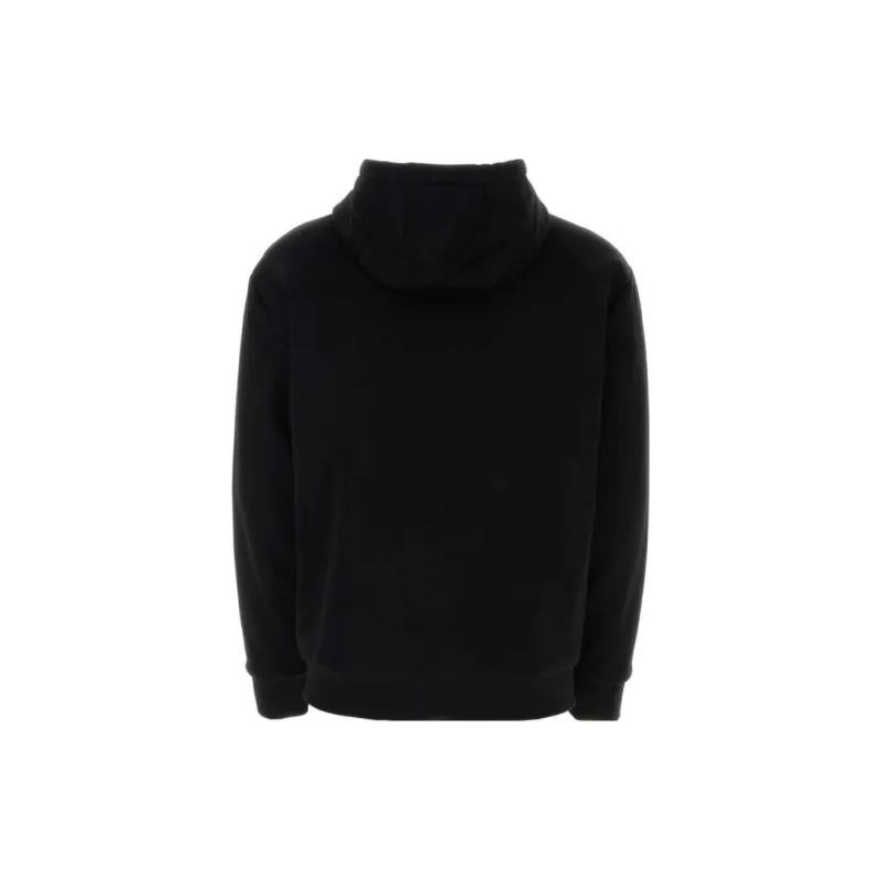 PRADA Logo Appliqué Zip Up Drawstring Hoodie-1