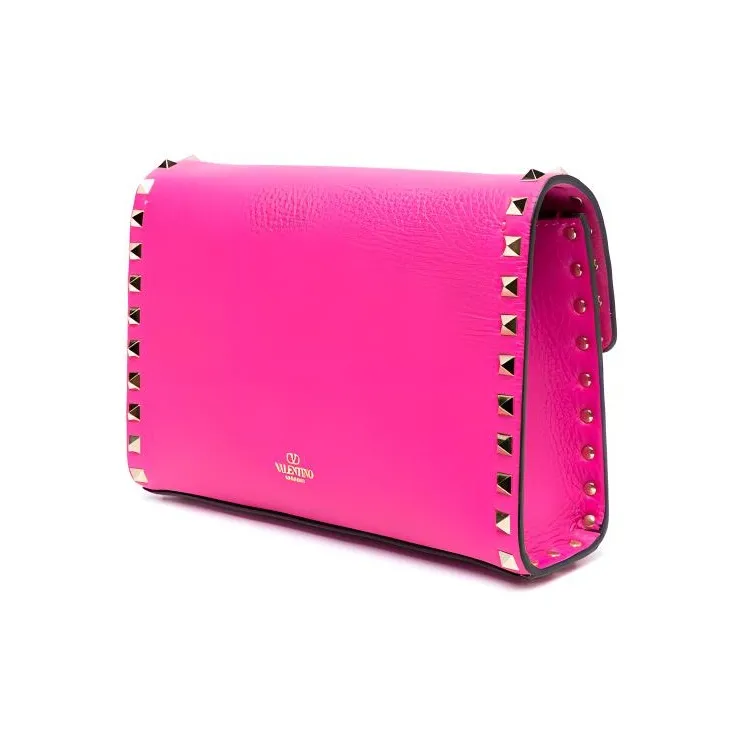 Valentino Cow Leather Crossbody Bag, Shoulder Bag Women's Rose Red-1