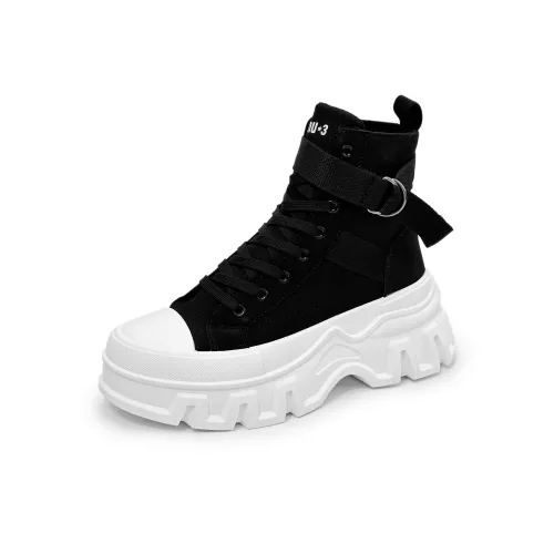 SLNU 3 Abrasion Resistant Slip Resistant High Top Casual Shoes Unisex Black