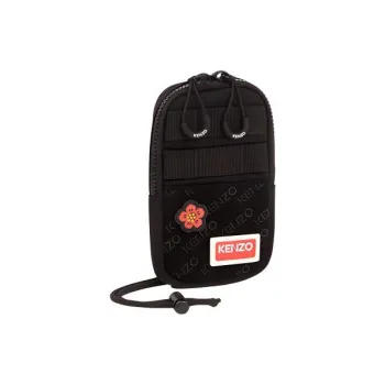 KENZO Nylon Shoulder Bag Crossbody Bag Cell Phone Pouch Men's Black