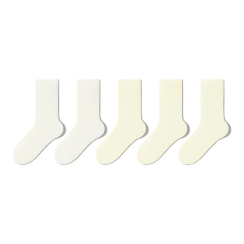 B&C.Room Mid Calf Socks Basic Unisex 5 Pack-11