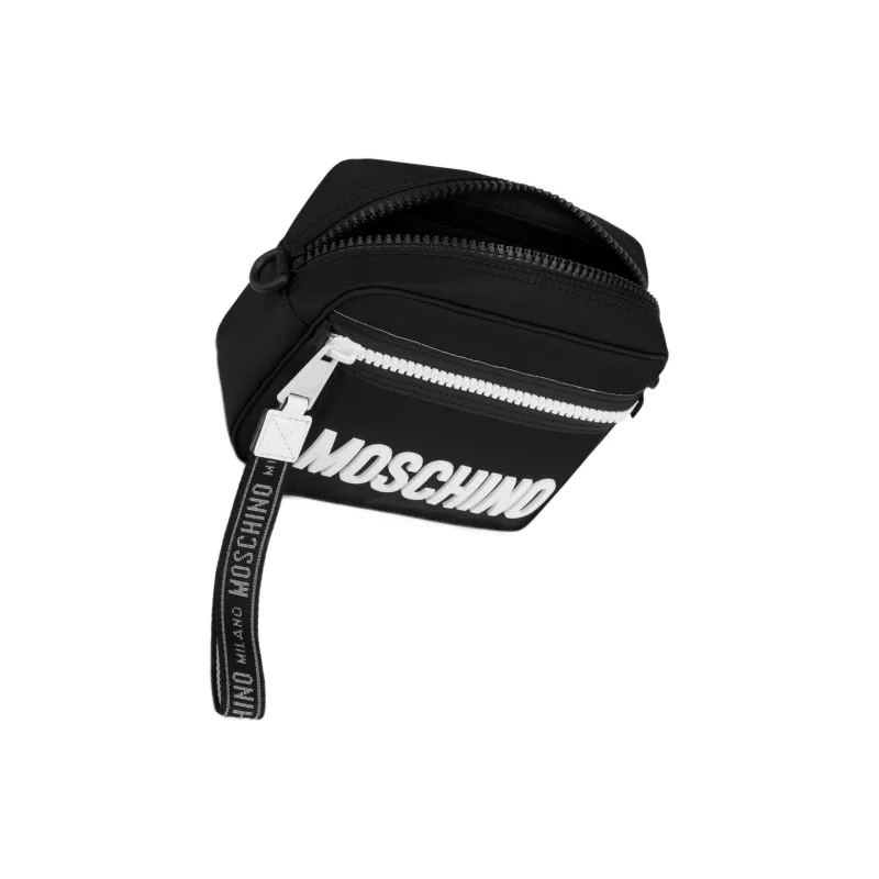MOSCHINO Polyamide Nylon Polyamide Nylon Shoulder Bag Crossbody Bag Men's Black/White-3