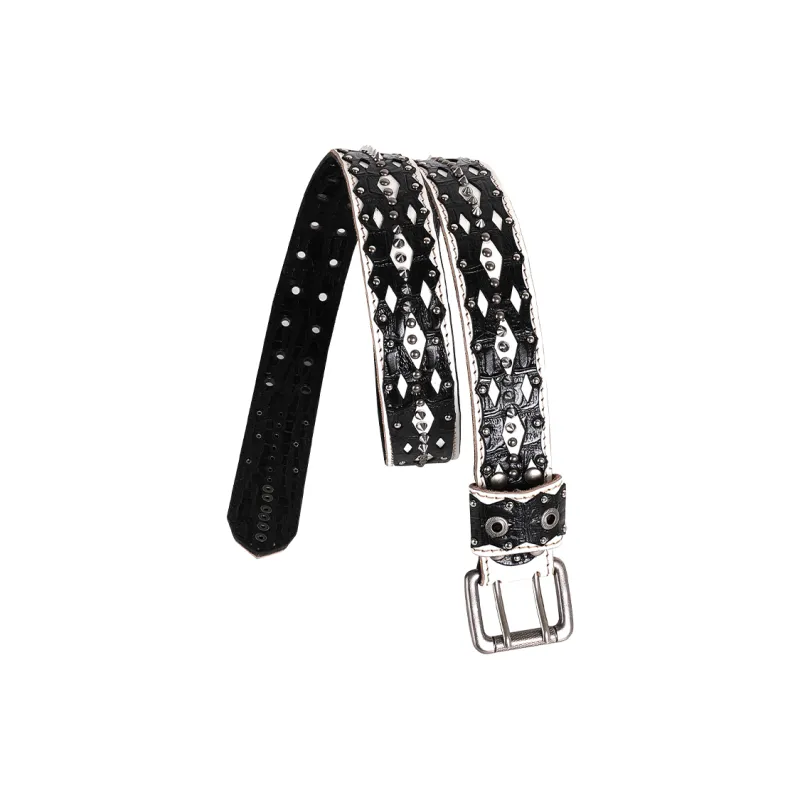 DND4DES Top Grain Cow Leather Leather Belts Unisex Width  4cm-2
