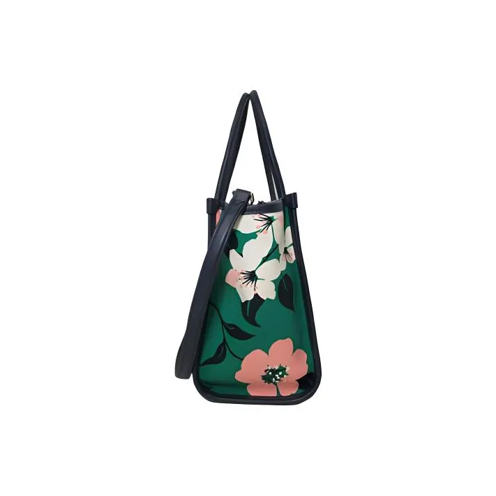Kate Spade EllaBloom Canvas Tote Bag Shopping Bag Handbag Small Size Women's Green & Multicolor-1