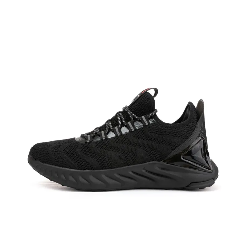 PEAK Tai Ji1.0 Cushioning Breathable Coverage Low Top Running Shoes Men's All Black-0