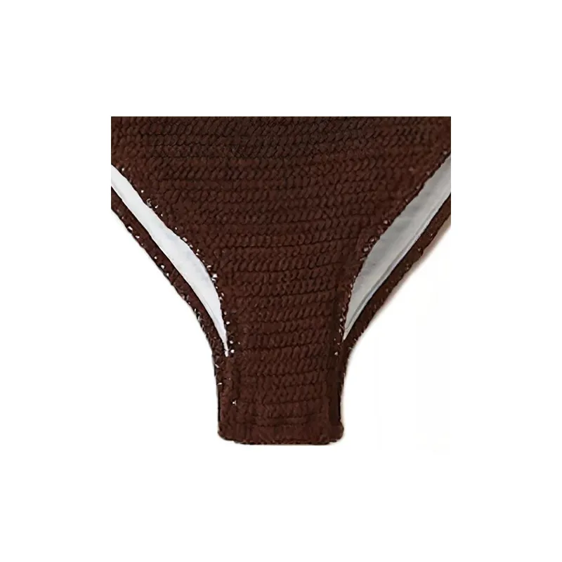 MIU MIU Cotton Bikini Panties With Logo Swimming Shorts Women's Brown-3