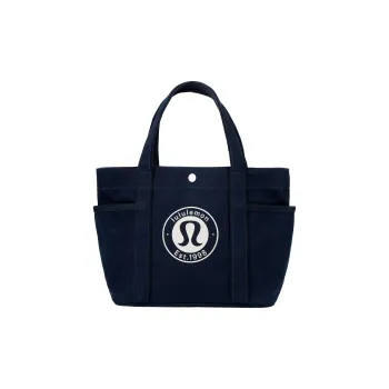 Lululemon Cotton Tote Bag Shopping Bag Handbag Mini Unisex Marine Blue