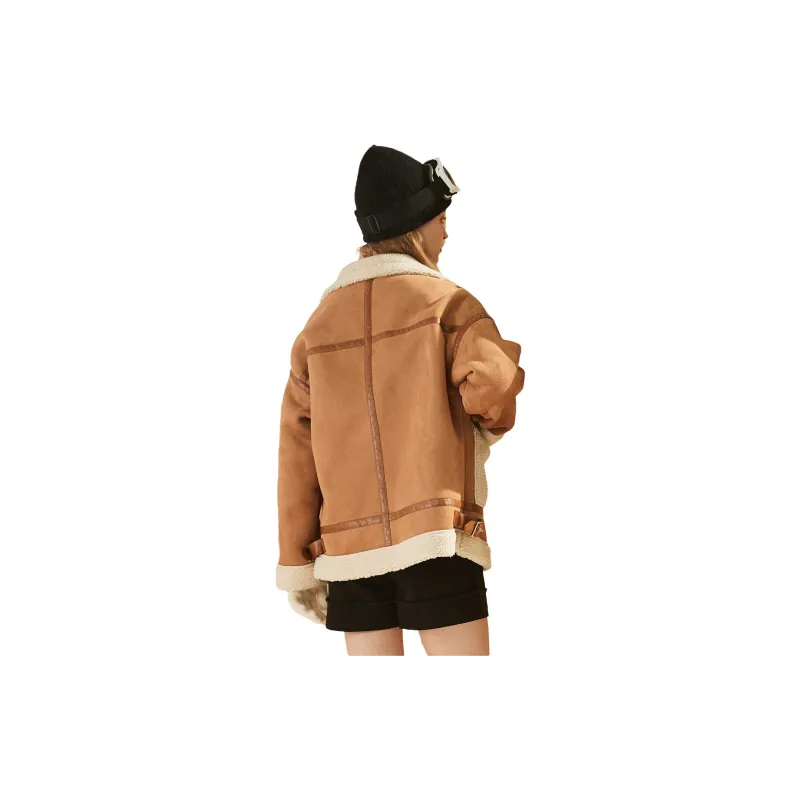 Tonlion Jackets Coats Women's Yellow Khaki-1