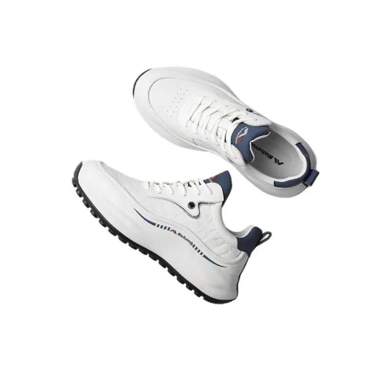 KOLUMB Coverage Support Wear Resistant Low Top Casual Shoes Men's White Blue-1
