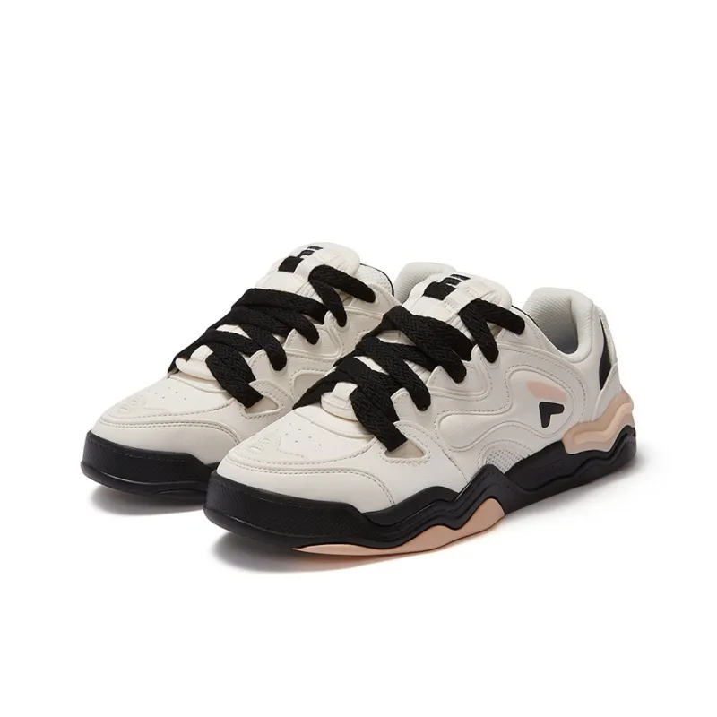 FILA FUSION KICKDX Slip Resistant Low Top Skateboard Shoes Women's White Black-1