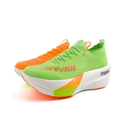 IRUNSVAN Running Shoes Unisex Low-Top Cyan Collar/Summer Warm Orange