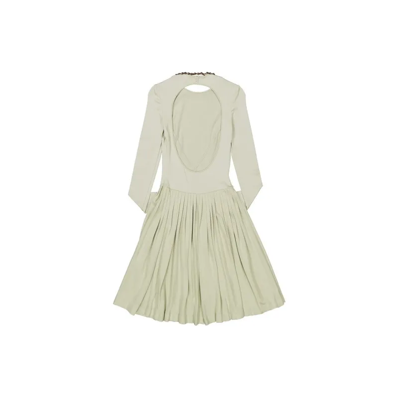 Burberry Long-Sleeved Dresses Women's Green-1