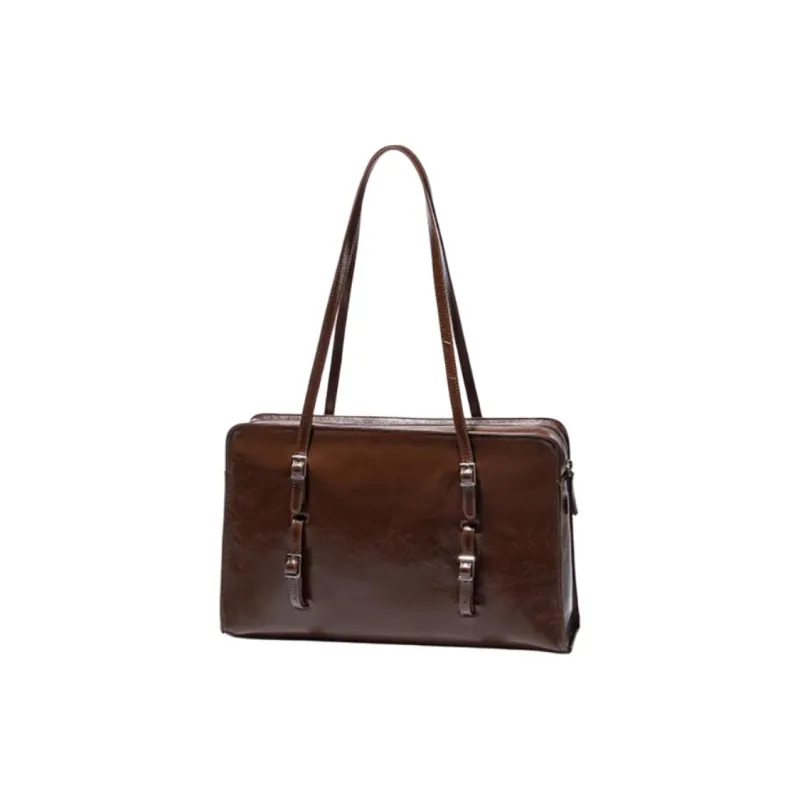 Paloma-wool Top Grain Cow Leather One Shoulder Handbags Large Size Women's Black/Military Green/Dark Brown/Peacock Blue-13