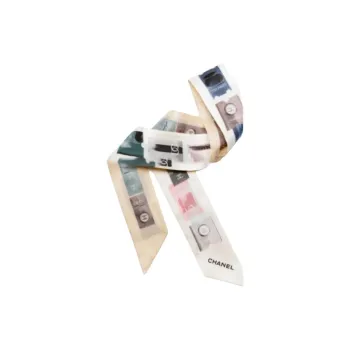 CHANEL Silk Silk Scarves Unisex Multicolor