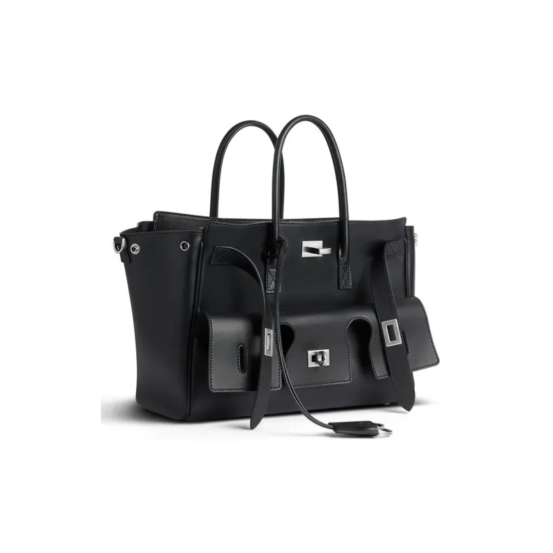 Balenciaga BEL AIR Small Calfskin Bag Women's Black-2