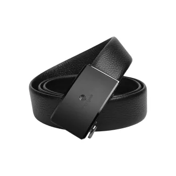 NAVIGARE Top Grain Cow Leather Leather Belts Men's Black Width  3.5cm