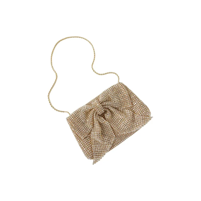 Loeffler Randall Cotton One Shoulder Crossbody Clutches Women's Gold-2