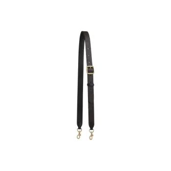 COACH Coated Canvas Bag Strap Unisex Gold & Walnut Wood & Black