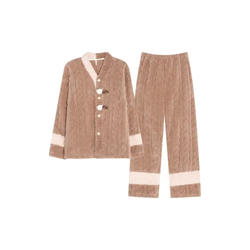 Qiao Ni Tong Pajama Set Men's Chocolate