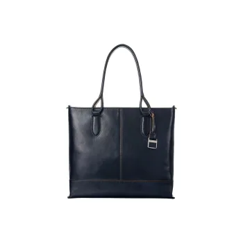SAMSONITE Cow Leather Tote Bag Shopping Bag Shoulder Bag Handbag Medium Size Unisex Marine Blue