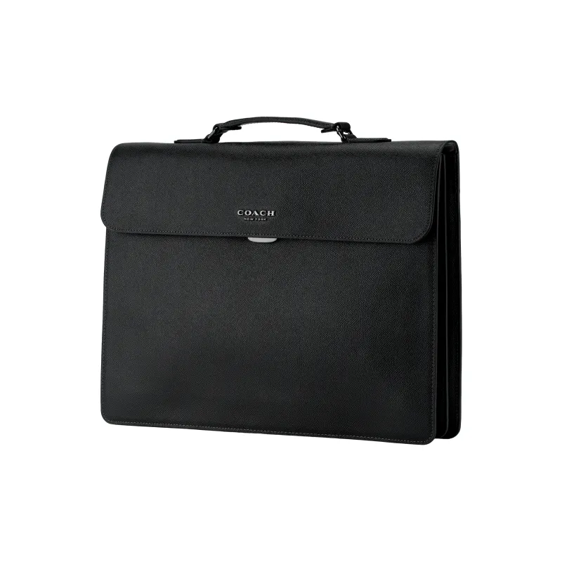 COACH Graham Cross Grain Leather Handbag, Shoulder Bag, Crossbody Bag, Briefcase Large Size Men's Black-2
