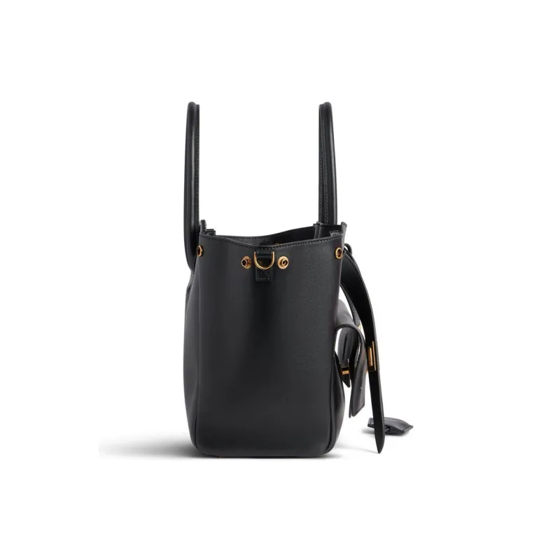 Balenciaga Smooth Cow Leather Shoulder Bag, Crossbody Bag, Handbag Small Size Women's Black-3