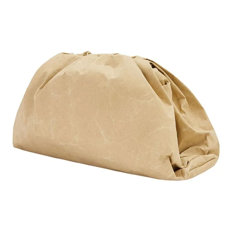 Bottega Veneta Nylon Cloud Bag Clutch Large Size Women's Khaki-2