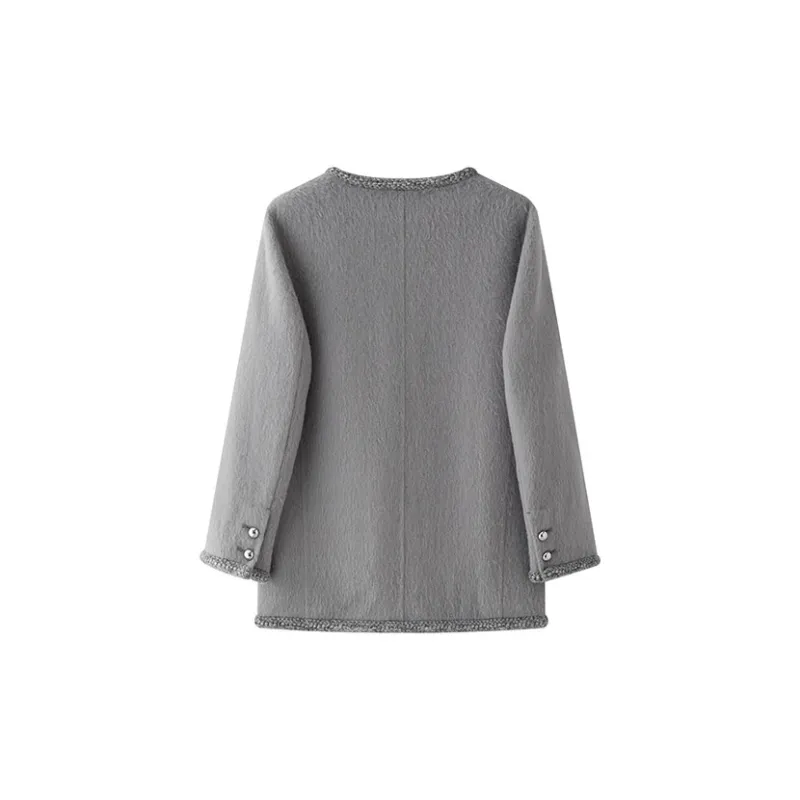 YANGZHIDAO Coats Women's Floating Rock Light Gray-1