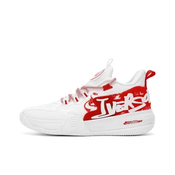 IVERSON Campaign 1 White China Red Cushioning Anti Slip And Wear Resistant Low Top Basketball Shoes Unisex