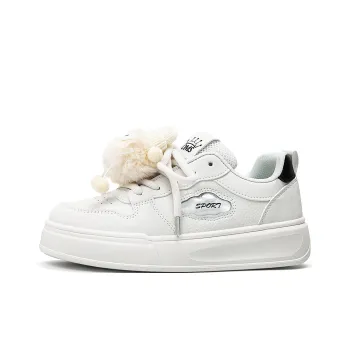 OMS Skateboard Shoes Women's Low Top Beige/Black/Beige/Pink