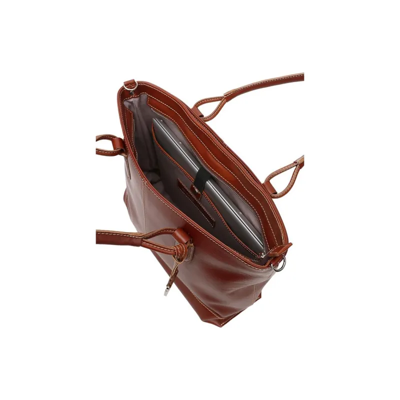 SAMSONITE Cow Leather Tote Bag Shopping Bag Shoulder Bag Handbag Medium Size Unisex Brown-2