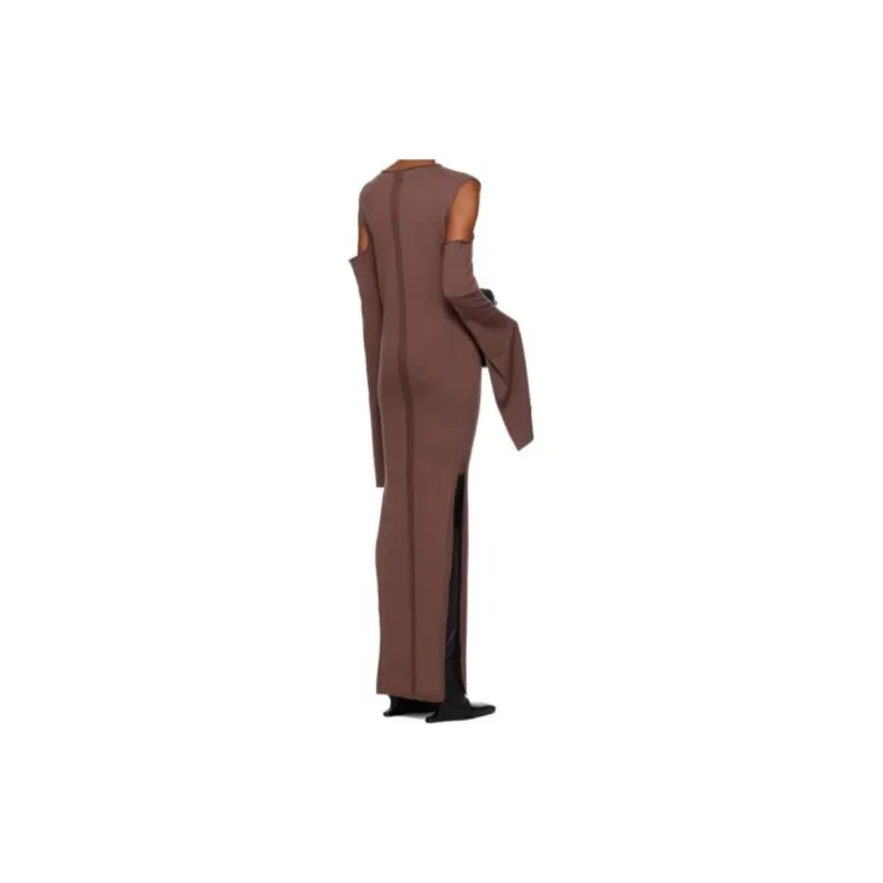 RICK OWENS/RO Long Sleeved Dress Women's Brown-1