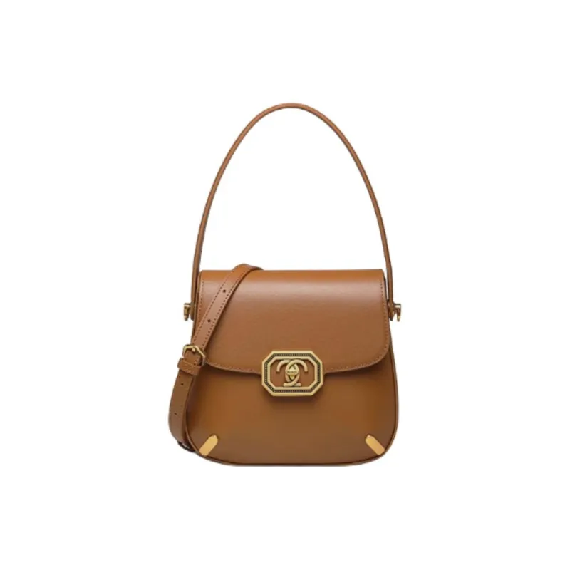 PIERRE CARDIN Top Grain Cow Leather Shoulder Bag Crossbody Bag Handbag Medium Size Women's Brown/Black/Burgundy-0
