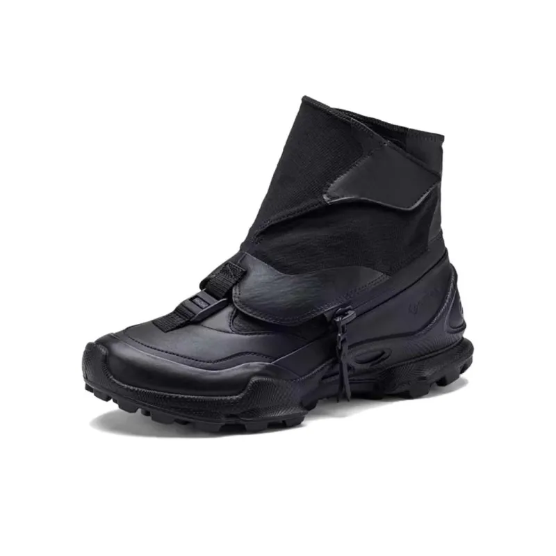 Ecco Wear Resistant High Top Hiking Shoes Men's Black-2