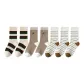 2 Wide Stripes+2 Light Coffee M+3 White Stripes