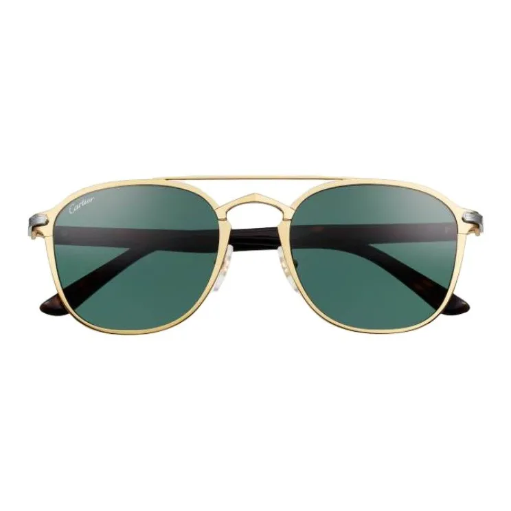 CARTIER Acetate Metal Gold Plated Platinum Plated Aviator Sunglasses Unisex Gold-1