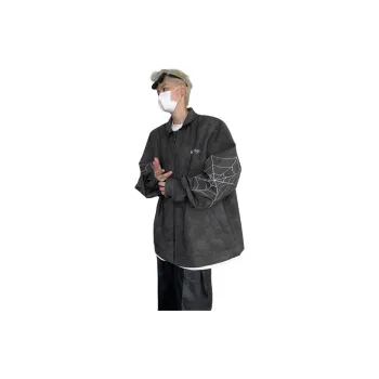 SOCKKEY Leather Jacket Unisex Black Gray Color