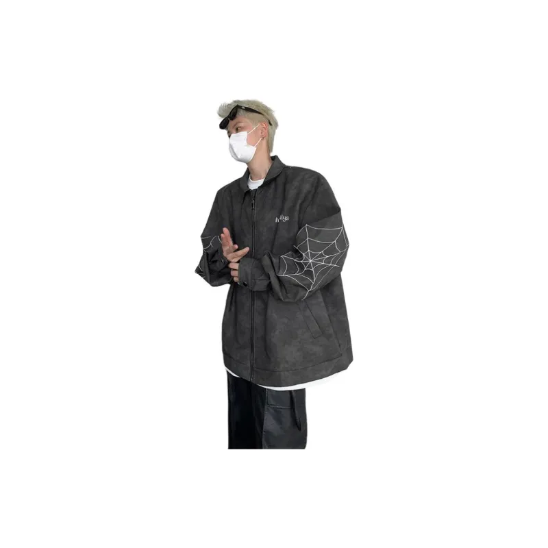 SOCKKEY Leather Jacket Unisex Black Gray Color-1