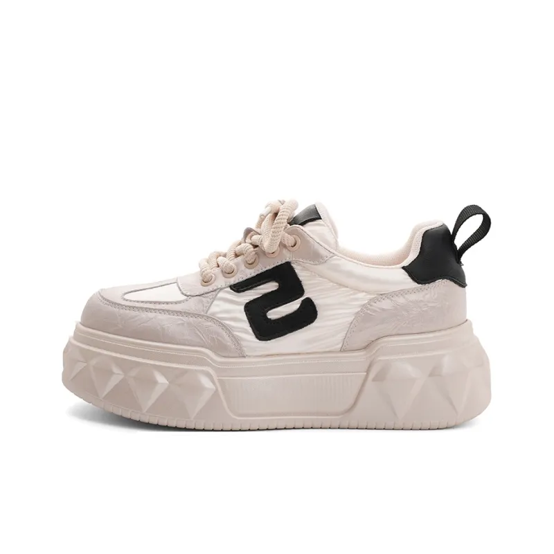 XIAOFAMIAO Preppy Style Niche Versatility Platform Sole Low-Top Skateboard Shoes Women's-3