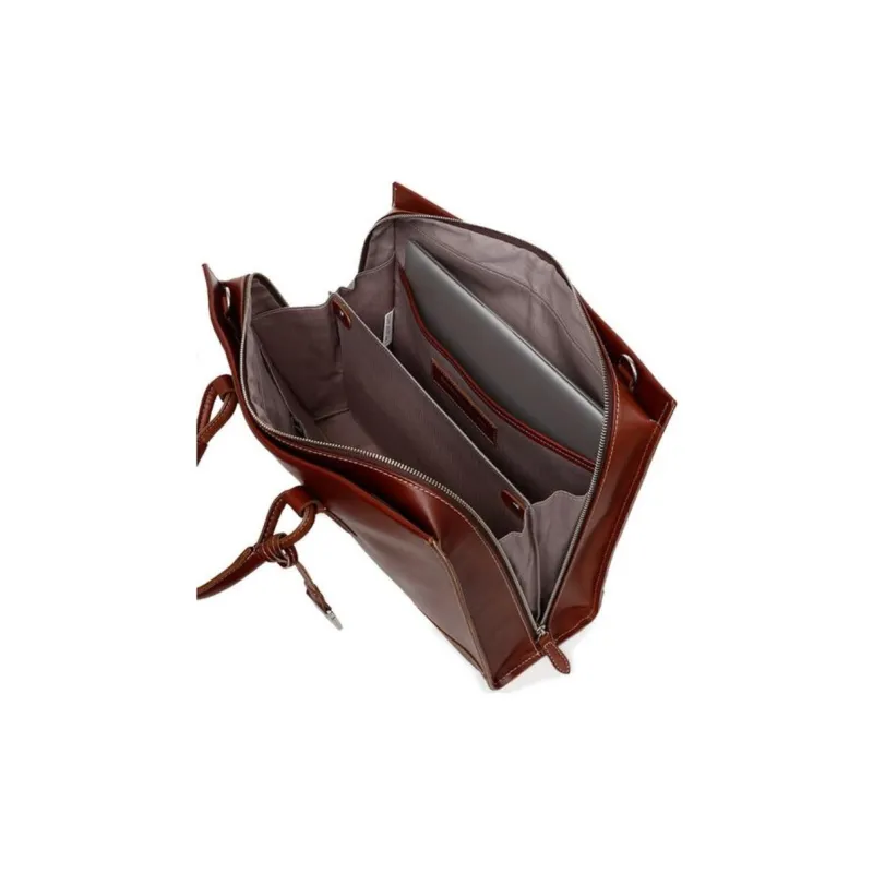 SAMSONITE Cow Leather Briefcases Handbags Large Size Unisex Brown-2
