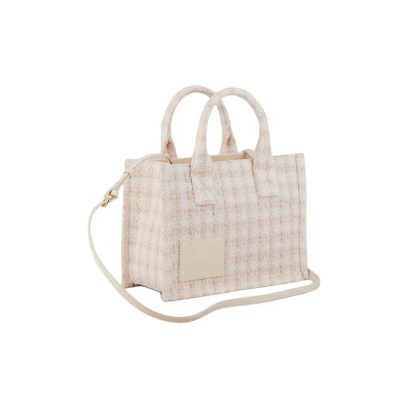 Sandro Fabric Tote Bag Shopping Bag Shoulder Bag Crossbody Bag Handbag Small Size Women's Light Pink-1