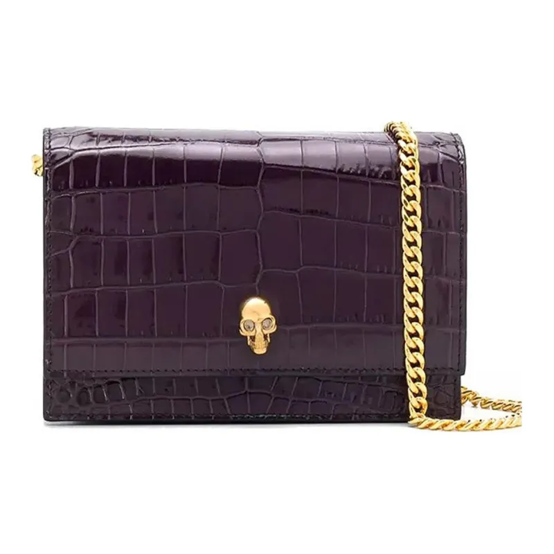 Alexander McQueen Cow Leather Shoulder Bag Women's Purple-0
