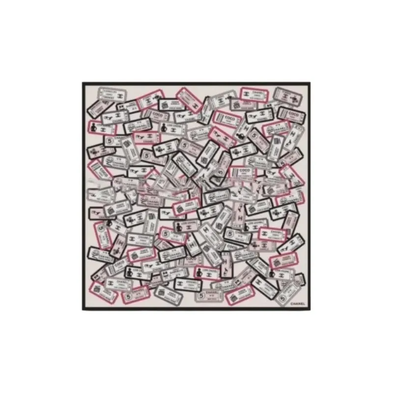 CHANEL Silk Silk Scarves Unisex Multicolor-0