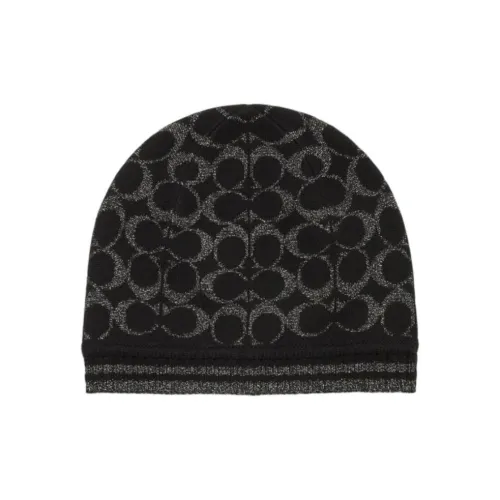 COACH Merino Wool Beanies Unisex Black
