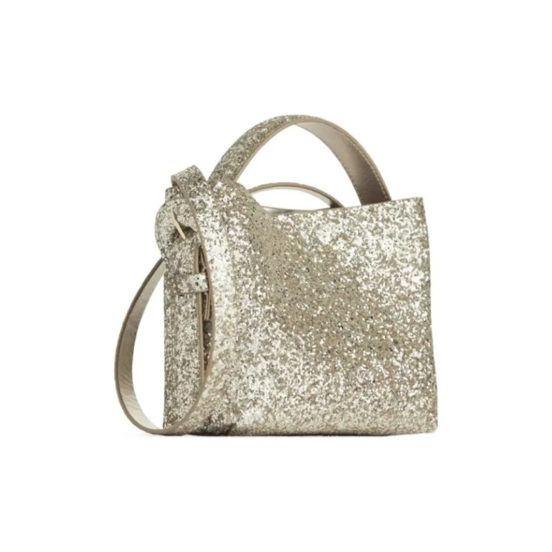 ARKET Polyester Shoulder Bag Crossbody Bag Handbag Small Size Women's Silver & Gold-1