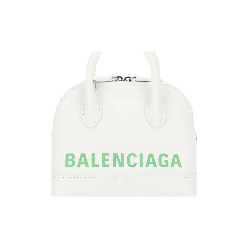Balenciaga Ville Stamped Calfskin Dome Bag Shoulder Bag Crossbody Bag Handbag Women's White-3